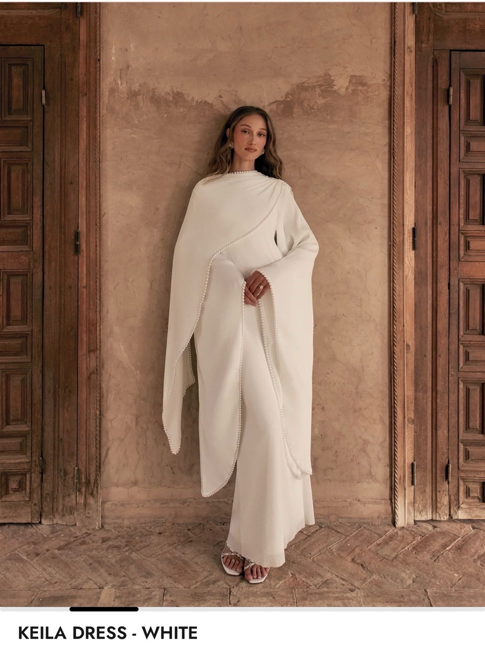 Draped White Keila Dress